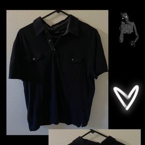 Apartment 9 Black Polo Shirt With Front Pockets